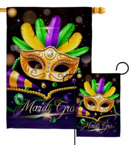 Mardi Gras Party Garden Flag Spring Decorative Small Gift Yard House Banner - Picture 1 of 17