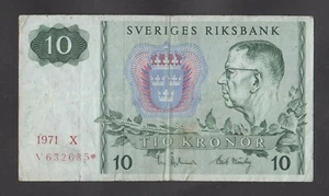 SWEDEN 5 Kronor 1971 VF P51r REPLACEMENT Serial number V6326857* - Picture 1 of 2