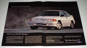 1991 The New Ford Escort GT White Car ~ Centerfold 2-Page VINTAGE PRINT AD - Bild 1 von 1