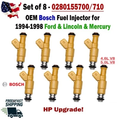 Inyectores de combustible de actualización OEM Bosch x8 HP para Ford, Lincoln y Mercury V8 1994-1998 Foto 1 de 4