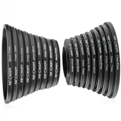K&F Concept 18pcs Camera Lens Filter Metal Stepping Rings kit Up Down Ring Set - Image 1 of 4