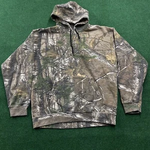 Vintage Realtree Camo Hoodie Mens Medium Brown Camouflage Hunting Sweatshirt - Picture 1 of 8