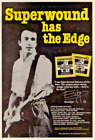 vtg 1980s EDGE U2 SUPERWOUND MAGAZINE PRINT AD Guitar Strings Pinup Clipping