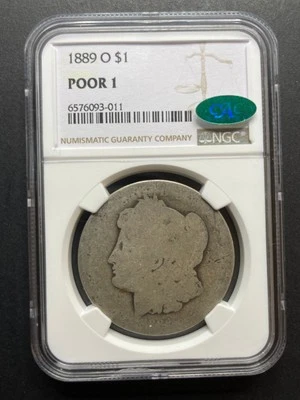 1889-O Morgan Dollar Poor 1 PO 01 Green CAC Scarce Low Population Collectible  - Image 1 of 4