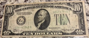 1934G $10 Federal Reserve Note, Green Seal Washington DC - Picture 1 of 2