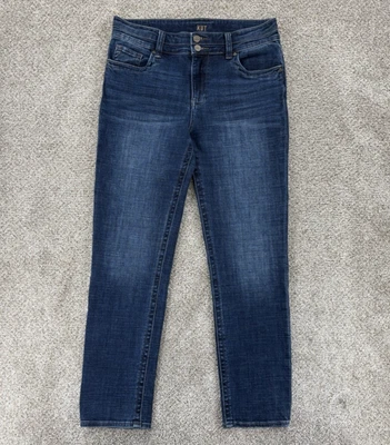 Kut From The Kloth High Rise Straight Leg Jeans Womens 10 Dark Wash Stretch - Image 1 of 4