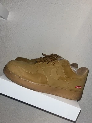 Nike Airforce 1 Supreme Braun 47/5 US 13 Wie Neu mit Karton Und Supreme Laces - Bild 1 von 4