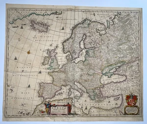 EUROPA C. 1656 NICOLAS VISSCHER I MAPA ANTIGUO GRANDE SIGLO XVII - Imagen 1 de 14