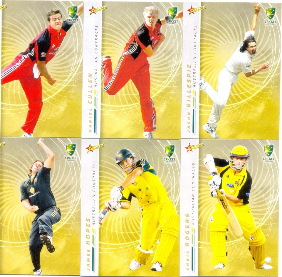 2007-2008 Cricket Australia 6 Card Set of Contract Players - Image 1 of 1