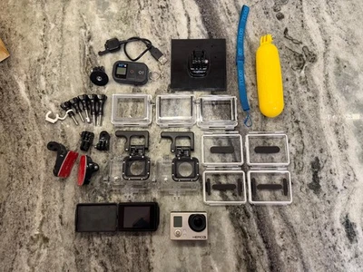 GoPro HERO3 Camera with Touch Screen BacPac and Various Cases and Mounts Bundle - Image 1 of 4