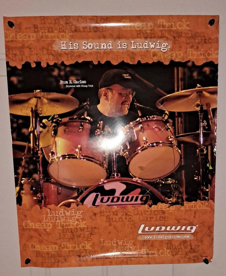 BUN E. CARLOS Cheap Trick LUDWIG DRUMS Poster 19 x 23 - Image 1 of 1
