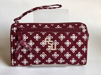 Cartera Muñequera Vera Bradley Florida State University Granate y Blanca Frontal con Cremallera Foto 1 de 4