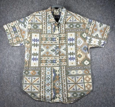 Vintage Woolrich Camp Shirt Short Sleeve Aztec Southwest Print Size XL - Image 1 of 4