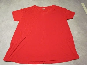 Soma Shirt Womens Large V Neck Short Sleeve Tee Red slit sides - Picture 1 of 7