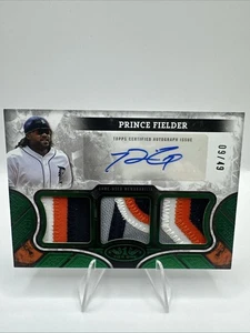 2025 Topps Tier One No. AT1R-PF Prince Fielder Triple Relic Auto /49 Green Foil - Picture 1 of 18
