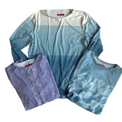 Лот из 3 Терри Велоспорт Велосипед Длинный рукав Синий Океан Небо Карманы Размер XL - Изображение 1 из 4