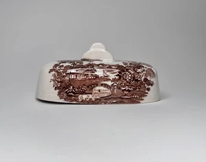 Clarice Cliff Tonquin Brown Royal Staffordshire LID ONLY for 1/4 lb Butter Dish - Picture 1 of 10