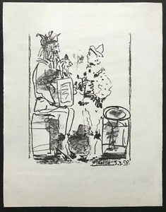 PICASSO Limited Edition ~ LES SALTIMBANQUES ~ 1958 Lithograph GENUINE MOURLOT - Picture 1 of 4