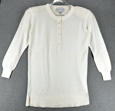 Винтажный женский длинный свитер Adrienne Vittadini размер L пуловер с длинным рукавом цвет слоновой кости - Изображение 1 из 4