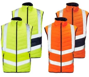Hi Vis Viz Scaldacorpo tampone alta visibilità gilet 2 toni pile - Foto 1 di 7
