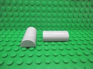 Lego 2 Light Bluish Gray 2x4 Curved Half Smooth Top Slopes brick block NEW - Picture 1 of 1