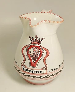 Brocca ceramica Fusari Orvieto Sabatini Italia 6" dipinta a mano firmata stemma leone - Foto 1 di 15