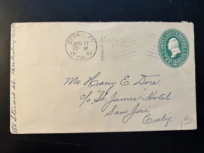 US Stamps SC# U312 George Washington 2c stamped Env. used 1887-04 - Image 1 of 2