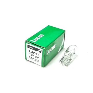 Lucas LLB501 12V 5W Side Light/Indicator Bulb - W5W - Genuine - Pack of 10 - Picture 1 of 2