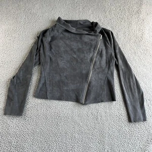 NEU BLANKNYC Jacke Damen groß grau kurz Kunstleder Reißverschluss Stretch Biker Motorrad - Bild 1 von 18