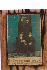 BEATLES 1963 LONDON PALLADIUM COMMAND PERFORMANCE FLYER REPRO WOODEN PLAQUE - Picture 1 of 1