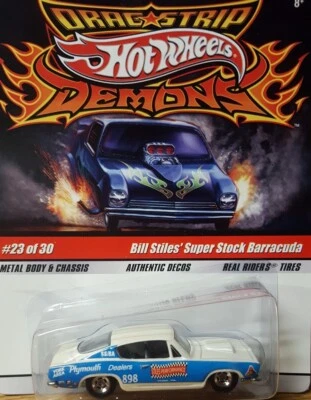 Hot Wheels Drag Strip Demons Bill Stiles' Super Stock Barracuda 1:64 Real Riders Foto 1 de 4