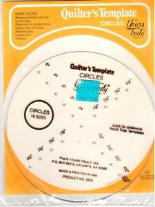 Yours Truly Circles Quilter's Template 18 Sizes New!