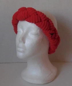 Nike Jordan Headband Braided Fleece Women Fire Red/Black - Picture 1 of 4