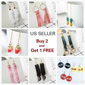 2Pcs 12 Styles of Women's Cute Muticolor Lace Fashion Earrings Drop Gift Jewelry - Picture 1 of 13