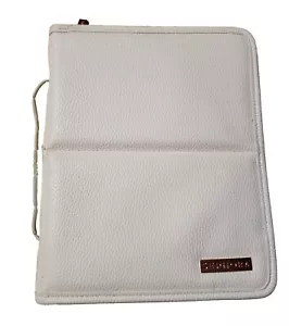 Custodia da viaggio pennello trucco Sephora bianco sporco ecopelle cerniera rosa interno - Foto 1 di 11