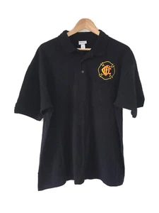 Chicago Fire Department CFD Vintage Anvil Polo Shirt Black Logo Emblem XL - Picture 1 of 7
