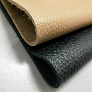 First Layer Cowhide Real Genuine Leather Fabric Scrap Material Hide Cut Beige - Picture 1 of 17