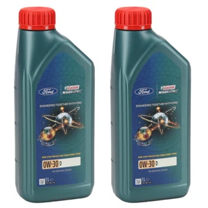 2L 2 Liter ORIGINAL Ford CASTROL MAGNATEC 0W-30 D Motoröl Öl WSS-M2C950-A 15F60B - Bild 1 von 3