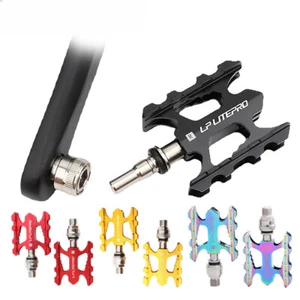 MTB Road Folding Bike Quick Release Pedals Aluminum Alloy Non-slip Footrest - Picture 1 of 25