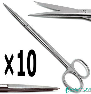 10× Kelly Scissor Straight 7" Sharp/Sharp Dental Surgical ENT Premium Instrument