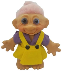 Thomas Dam Troll Doll Bank Original Clothes 8” Vintage - Picture 1 of 4
