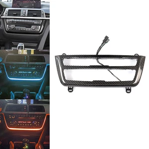 Real Carbon Fiber Center Console Panel LED Light Fit For BMW F30 F31 2012-2018 - Picture 1 of 12