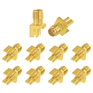 10x SMA Female End Launch PCB Mount wide flange Solder Attachment.031" Connector - Zdjęcie 1 z 5