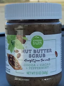 NEW Simple Truth Nut Butter Scrub Cocoa, Cacao And Peppermint 13oz Jar - Picture 1 of 3