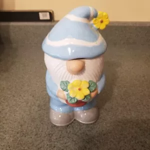 Cute 8-1/2 Inch Gnome Ceramic Cookie/Candy Jar - Picture 1 of 2