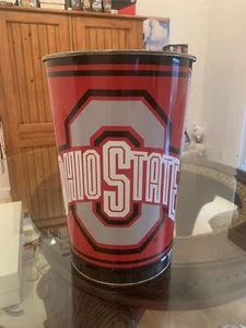 Vintage Wincraft Sports Ohio State Buckeyes Trash Can 15” USA Black Buckeye Leaf - Picture 1 of 12