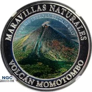 2017 Nicaragua S10C Ibero-American Series Volcan Momotombo NGC PF 69 UC - Picture 1 of 16