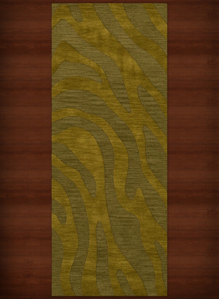 Green Swirls Lines Stripes Transitional Area Rug Animal Print DV2 - Image 1 of 2