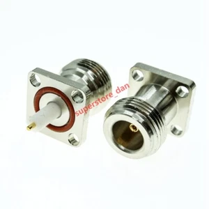 1X N female Jack 4 Hole flange panel Mount solder 17.5X17.5 RF Coax connector - Picture 1 of 6