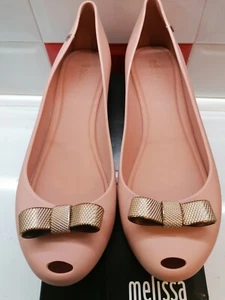Melissa Damen Ultragirl Chrome Tie Ballerinas - Pink Größe UK 8 / EU 41/42 - Bild 1 von 6